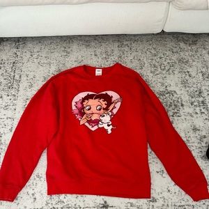 Betty Boop crewneck sweater Red